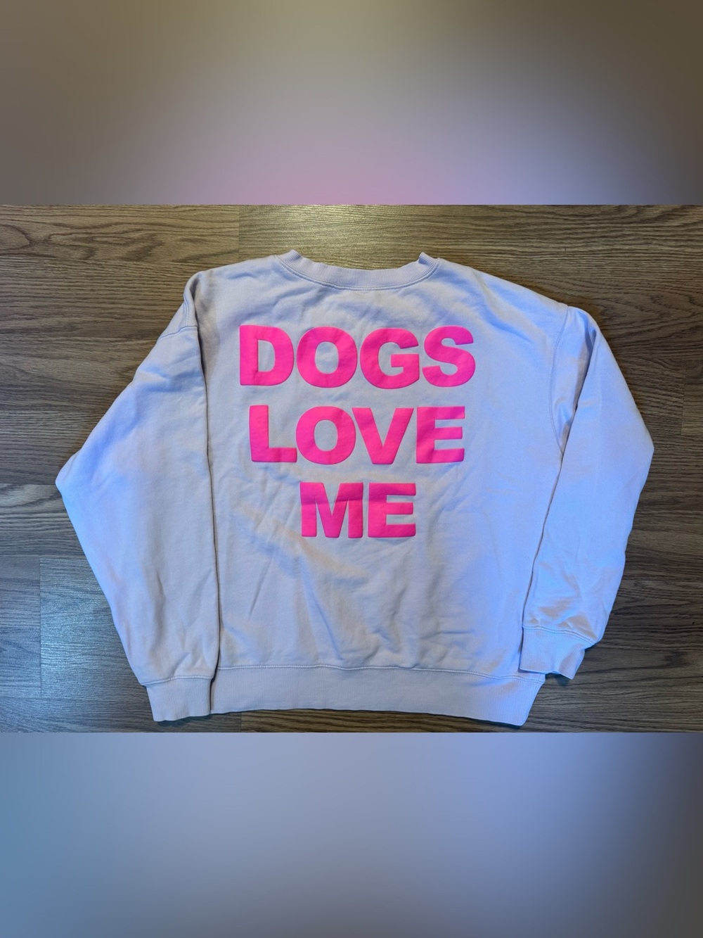 Wildfox Crewneck Sweatshirt - Hot Pink Text on Light Lavender